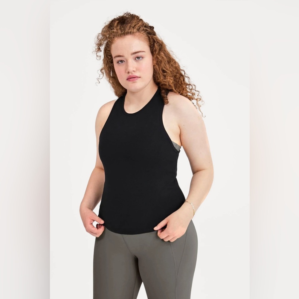 Girlfriend collective Black ReSet Racerback Tank | M